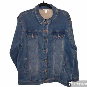 Tribal Jeans Womens button up denim jacket P/S oversized  Blue NEW W-001